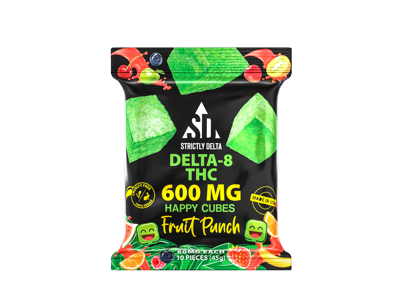 Delta-8 Vegan Gummies 600MG | Fruit Punch | PuffPlug305