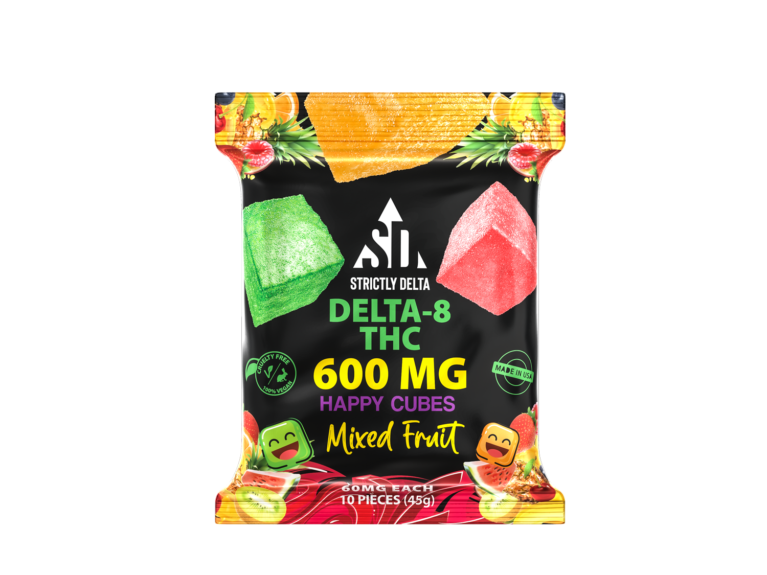Delta-8 Vegan Gummies 600MG | Mixed Fruit | PuffPlug305