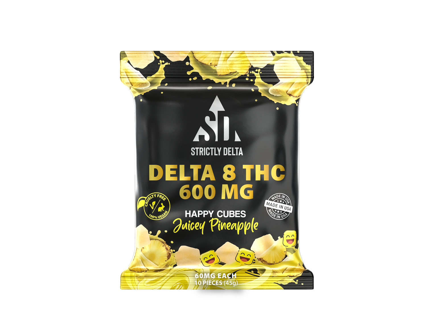Delta-8 Vegan Gummies 600MG | Juicy Pineapple | PuffPlug305