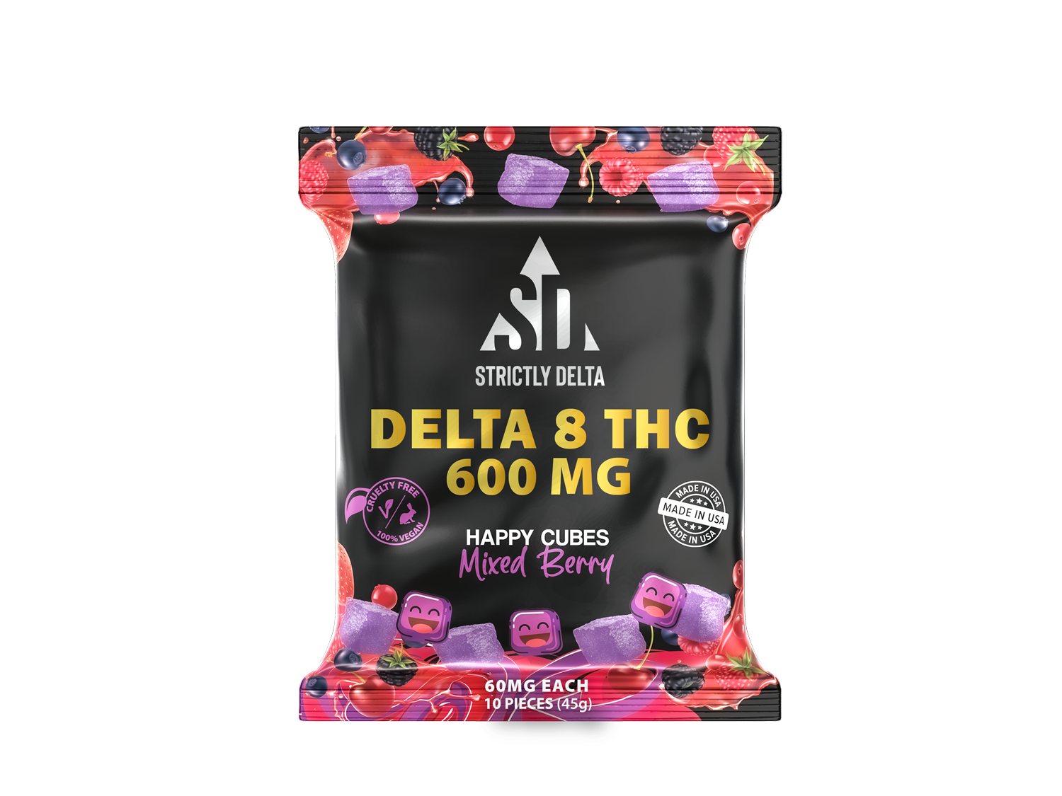 Delta-8 Vegan Gummies 600MG | Mixed Berries | PuffPlug305