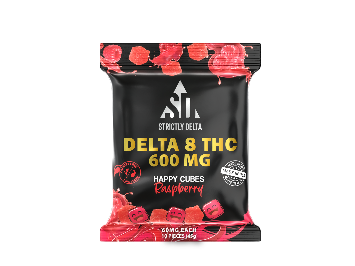 Delta-8 Vegan Gummies 600MG | Raspberry | PuffPlug305