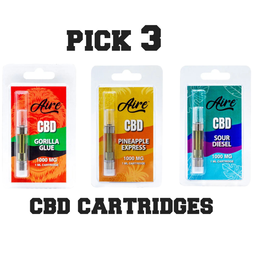 CBD Cartridges 1000MG 3pc Mix And Match! FUN PACK!
