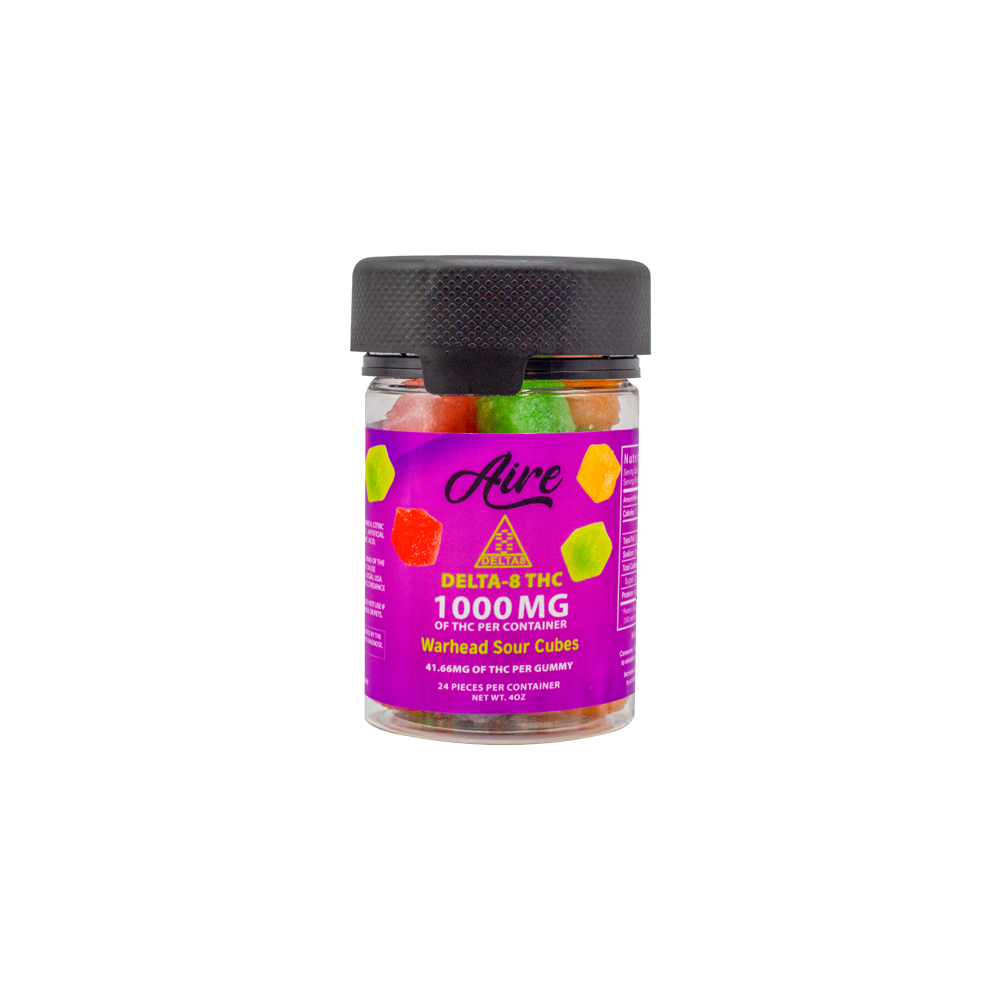 Delta-8 Gummies 1000MG - Warhead Sour Cubes - BestCBDFinds