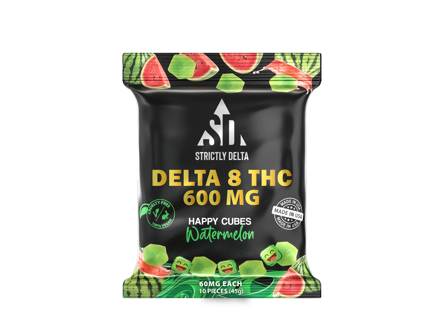 Delta-8 Vegan Gummies 600MG | Watermelon | PuffPlug305